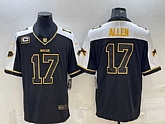 Men's Buffalo Bills #17 Josh Allen Black Gold With C Patch Thanksgiving Vapor Untouchable Limited Stitched Jersey,baseball caps,new era cap wholesale,wholesale hats